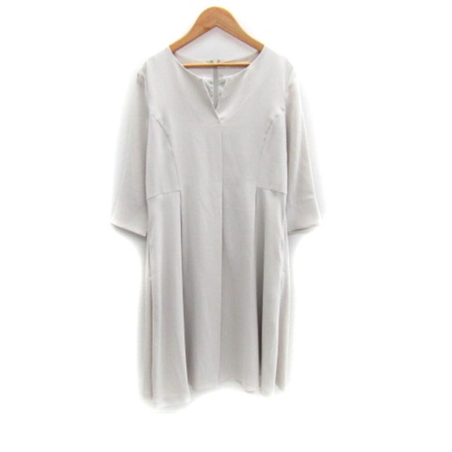 OFF WHITE Abito Tonal lunghezza ginocchio manica lunga scollo spacco tinta unita 38 M bianco sporco SY43 usa