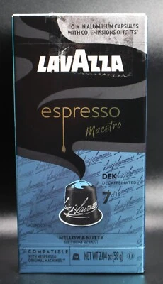 LAVAZZA Espresso Maestro DEK café molido descafeinado cápsulas Nespresso, BB: 30/07/25 Foto 1 de 4