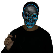 Adult Teen Light Up Scary Skull Pumpkin Glow Purge Halloween Costume Face Mask