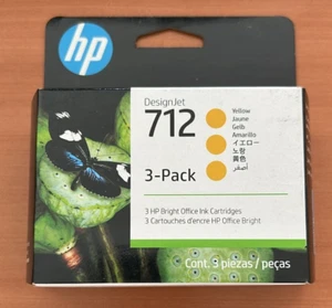 Lot de 3 cartouches d'encre jaune jaune jaune HP 3ED79A 712 pour DesignJet T210 T230 T250 T630 - Photo 1/2