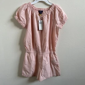 Polo Ralph Lauren Big Girls Short Sleeve Romper Pink Size 12 - Picture 1 of 4