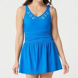 Vestido de baño de playa corte láser Denim & Co. - Imagen 1 de 2