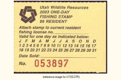 Sello de un día Halfpricefish Utah 2003 $6,00 RESIDENTE *NUEVO DESCUBRIMIENTO* Foto 1 de 1