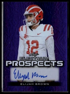 2024 Leaf Electrum Prospects Auto Purple #PA-EB1 Elijah Brown #1/15 - Bild 1 von 2