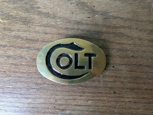 Vintage Colt Firearms Solid Brass Belt Buckle Number 746 Taiwan - Picture 1 of 7