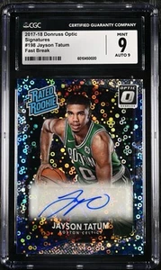 2017-18 Donruss Optic Rated Rookie Signature Jayson Tatum Auto Fast Break CGC 9 - Picture 1 of 4