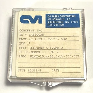 CVI PLCX Lens 65mm FL Ø25.4 AR 355-532nm YAG UV Fused Silica - Picture 1 of 3