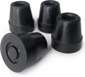 DMI Durable Replacement Quad Cane Tips, Extra Stability, Pack of 1, Black - Picture 1 of 6