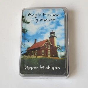 Baraja de cartas de recuerdo Eagle Harbor Lighthouse Upper Michigan Travel EE. UU. Usada - Imagen 1 de 5