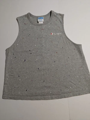 Champion Women's XL Gray With Red White Blue Splatter Tank Top - Image 1 of 4