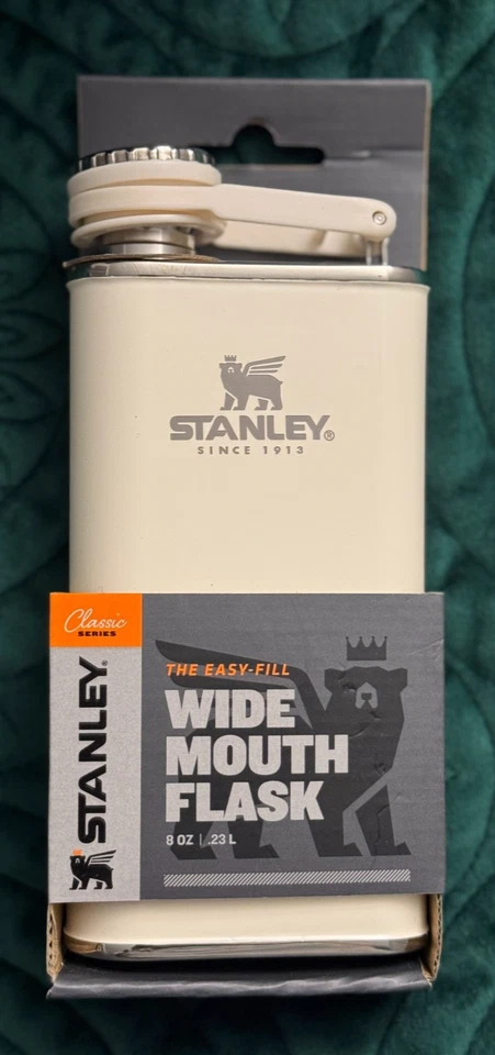 Stanley Classic Easy Fill Wide Mouth Flask | 8 Oz in Cream Gloss