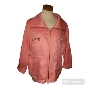 Dana Buchman Blazer Women's Size XL Crop Sleeve Coral  - Picture 1 of 4