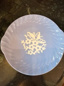 Vintage CAMEOWARE Harker Pottery Blue White Ribbed Cake Serving Platter + Server - Picture 1 of 5