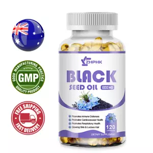 1000mg Black Seed Oil Caps Premium Cold Pressed Joint Support Strong Antioxidant - Picture 1 of 9
