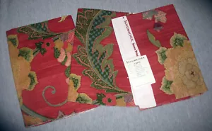 3 Schumacher Samples Aragon Panel Pomegranate Linen & Cotton Floral - Picture 1 of 3