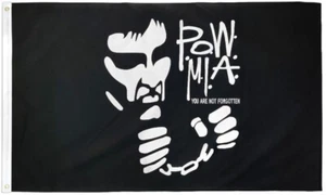 Cadena POW-MIA 3x5 pies Poli Bandera Nunca Olvidada Cadena de Honor Bandera Militar - Imagen 1 de 3