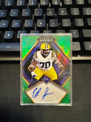 2022 Wild Card Auto Mania AUTOGRAPH R/C GREEN ED INGRAM LSU - Image 1 of 2