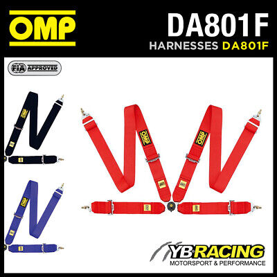 Omp 801f Racing Harness Hans Friendly 4-point 3  Belts Fia 8854/98 • 172.37€