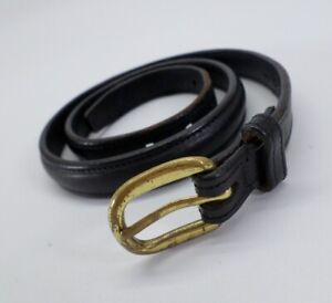 Tory Leather Belt 28 30 English Bridle Equestrian Riding Brass Buckle Black