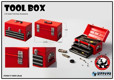 ZYTOYS 1:6 CT009A Red Plastic Tool Box Storage Case For 12" Action Figure Dolls - Image 1 of 4