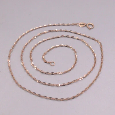 Чистый Au750 18K розовое золото цепочка 1,5 мм Lucky якорь ссылка ожерелье 1,6-1,8 г 17,9 см - Изображение 1 из 4