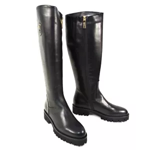 BALDININI 🇮🇹 WOMEN'S BLACK SOFT LEATHER COMFORT WINTER BOOTS WITH LAMB FUR - Picture 1 of 8