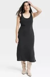 Women's Midi Slip Dress - Universal Thread Black - Picture 1 of 4