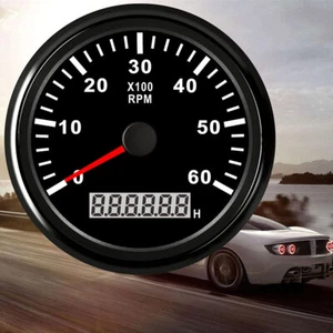85mm Digital Tachometer Gauge LCD Stunden Meter für Auto Boot 0-6000RPM - Picture 1 of 15
