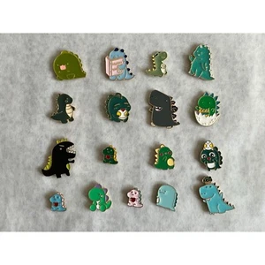 Set Of 8 Enamel Charm Dinosaur Refrigerator Magnets - Get Some Cute Lil Buddies! - Picture 1 of 10