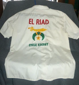 Vintage EL RIAD Shrine Sioux Falls South Dakota Cycle Escort Shirt Size L - Picture 1 of 5