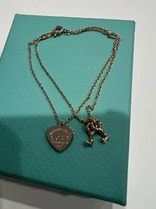 Rose Gold over 925 Sterling Silver Heart Bracelet - Picture 1 of 5