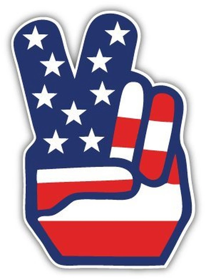 USA American flag peace sign sticker decal 5 inch by 4 inch - Image 1 of 1