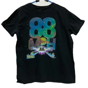 Men's Black Back to The Future 88MPH Graphic American classic branded T-shirt L - Picture 1 of 6