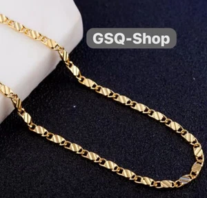 18k Goldkette Vergoldet Panzerkette S925 Silber 40-55cm Gold Silber Kette - Bild 1 von 18