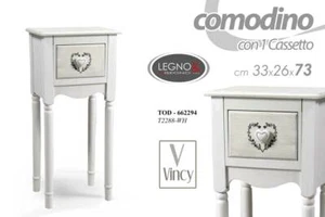 MOBILE COMODINO COLONNINA IN LEGNO BIANCO H73*33*26 CM PROVENZALE TOD-662294 - Foto 1 di 1