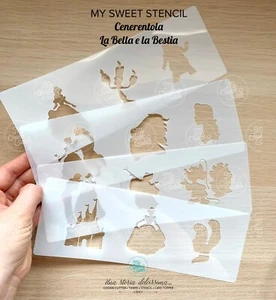 My Sweet Stencil Set La Bella E La Bestia Cenerentola H 5/6cm Circa - Picture 1 of 1