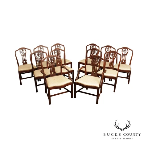 Antique Georgian Style  Set 12 Mahogany Dining Chairs Cover