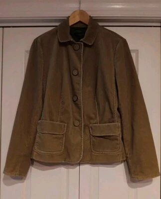 Talbots Jacket Womens Sz 8 Corduroy Beige Slit Cuff Sleeves Academia NWOT - Image 1 of 4