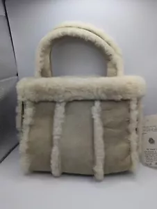 Bolso de mano para mujer beige 100 % piel de oveja con asa superior - Imagen 1 de 6