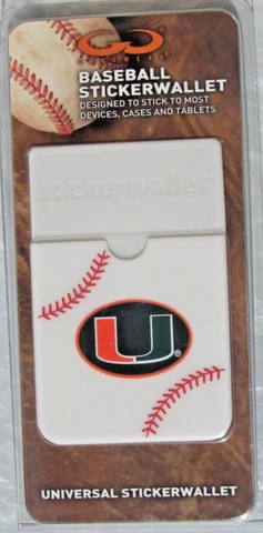 NCAA Miami Hurricanes Sticker Wallet Baseball Textured by GameWear Cover