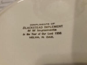 1958 Minneapolis Moline Blackstead Implement Velva North Dakota Plate