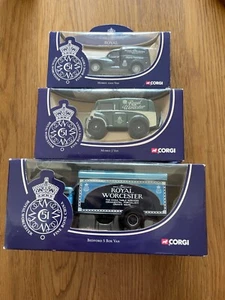 SET OF 3 CORGI ROYAL WORCESTER VANS- 1/43 SCALE MODEL VANS. - Picture 1 of 1