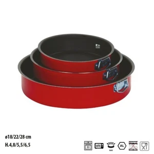 TRIS SET 3 PZ TORTIERE DIAM. CM 18-22- 28 IN ALLUMINIO ANTIADERENTE SIMPLY LINE - Foto 1 di 1