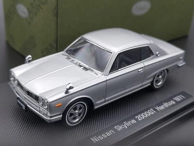 EBBRO 43960 1:43 NISSAN SKYLINE 2000GT HARDTOP 1971 DIE CAST MODEL CAR SILVER - Image 1 of 4