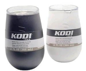 Vaso de vino Kodi doble pared por HEB - 12 FL OZ (355 ml) - blanco y negro - paquete de 2 - Imagen 1 de 11