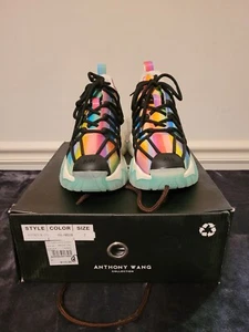 Anthony Wang Rainbow Womnen's Acerola -01 Platform Sneaker US Size 7 $110 - Picture 1 of 20