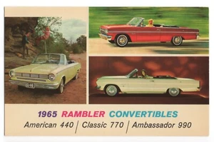 2 Vintage Advertising Postcards 1965 AMC Rambler Convertibles and Sedan - Picture 1 of 4