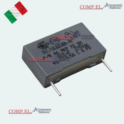 KEMET 2 pezzi CONDENSATORE POLIPROPILENE MKP-X2 0.022uF 275Vac Passo 15mm 0,022uF 22nF