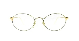 Club LA 5208 Large Oval X-Bridge Gold Mulitcolor Eyeglasses Vintage 90s Austria - Picture 1 of 7