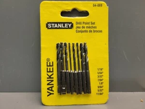 Stanley 04-069 Drill Point Push Drill Bit Set 8 bits New Old Stock Spiral Bits - Picture 1 of 9
